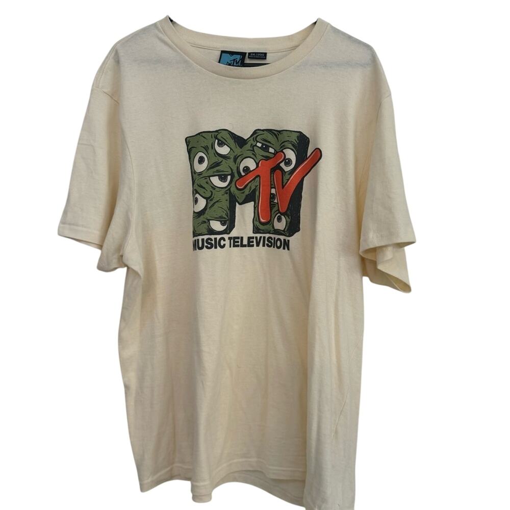 MTV Music Television Unisex Graphic Eyeballs Short Sleeve T Shirt Size 2XL